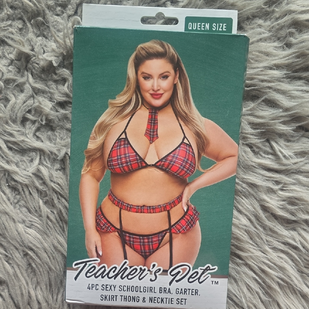 Plaid Schoolgirl Lingerie Set